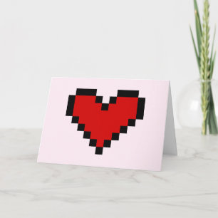 Pixel heart valentine card