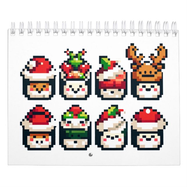 Pixel Holiday Sushi - Festive 8-Bit Art Calendar (Cover)