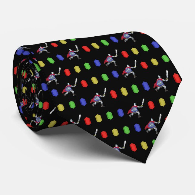 Pixel Knight and Gems Tie (Rolled)