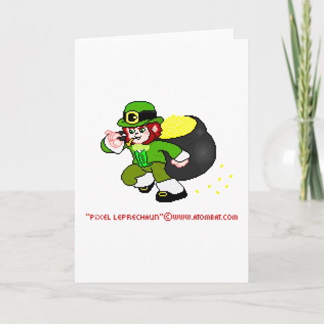 Pixel Leprechaun Card 1 (Front)