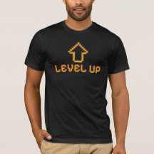Pixel Level Up Gamer T-Shirt - Classic Black