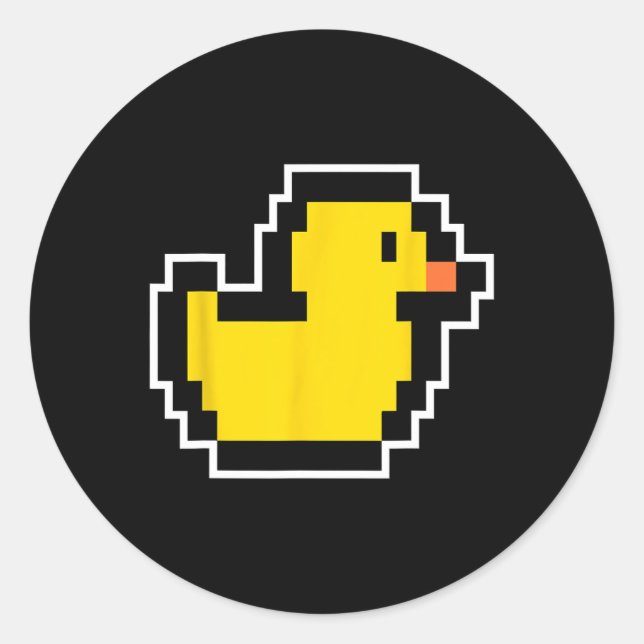 Pixel Little Duck 80s Video Game Halloween Costume Classic Round Sticker (Front)