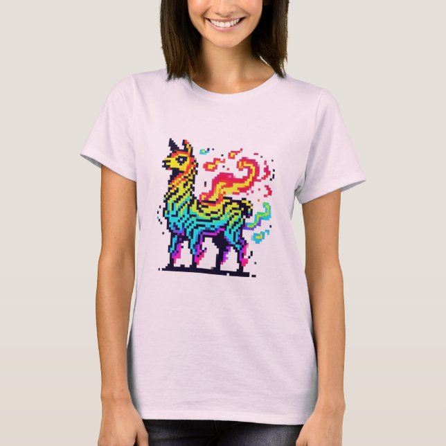 Pixel Llama Inferno T-Shirt (Front)
