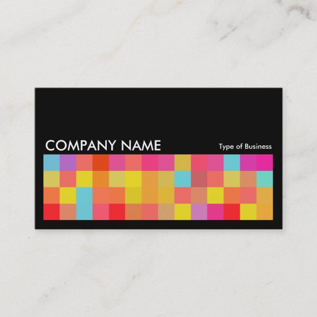 Pixel Motif 01 - Black Business Card (Front)