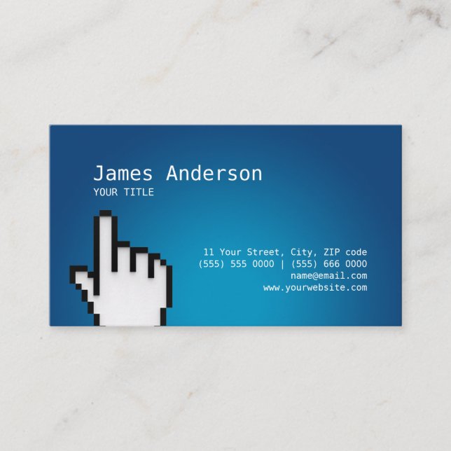 Pixel Mouse Pointer Web Hi-Tech business card (Front)