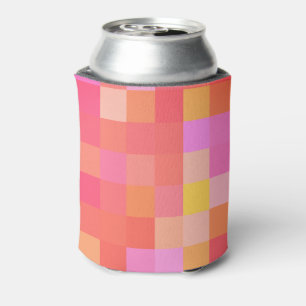 Pixel Multicolor Red/Pink/Yellow/Orange/Lavender Can Cooler