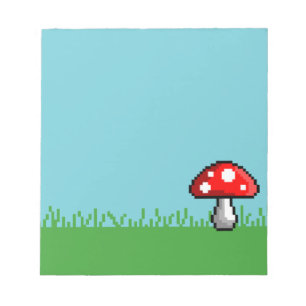 Pixel Mushroom Meadow Notepad