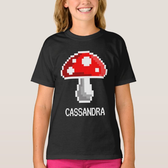 Pixel Mushroom Name T-Shirt (Child) (Front)