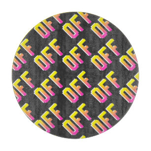Pixel off signs: vintage pattern. cutting board