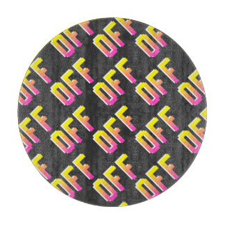Pixel off signs: vintage pattern. cutting board