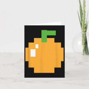 Pixel Orange 80s Retro Arcade Video Game Halloween Card