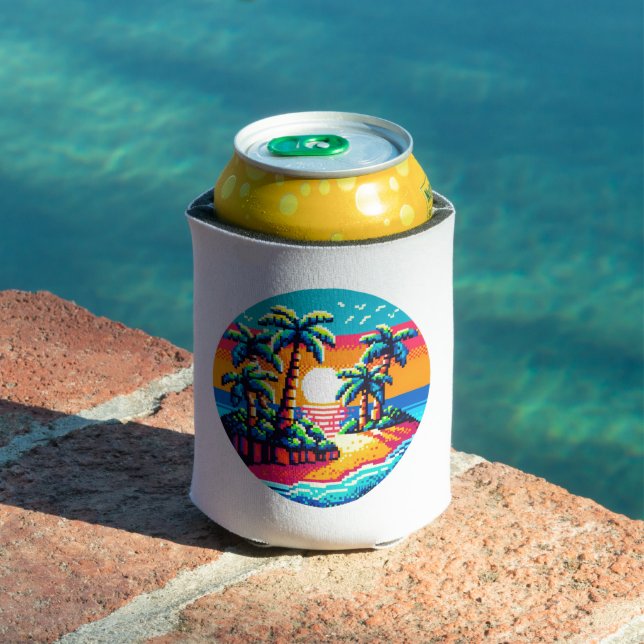 Pixel Palms: Tropical Serenity Can Cooler (In Situ Pool)