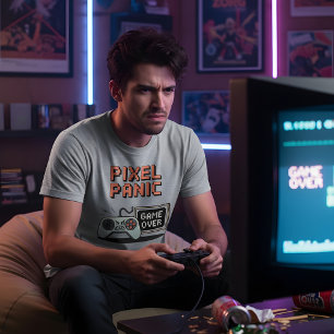 Pixel Panic – Retro Gamer Rage Design T-Shirt
