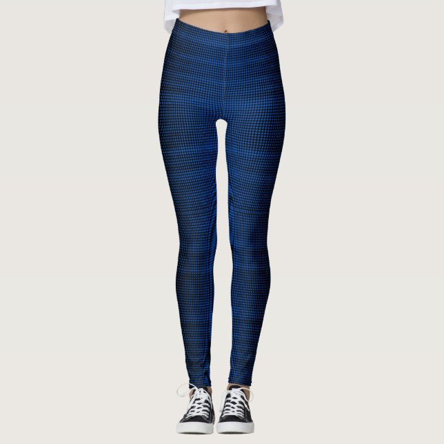 Pixel pattern 01.B.bw. Black BG Leggings (Front)