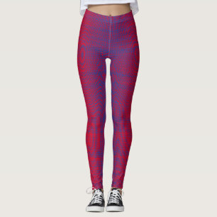 Pixel pattern 01.B.bw. Red BG Leggings
