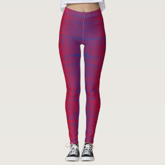 Pixel pattern 01.B.bw. Red BG Leggings