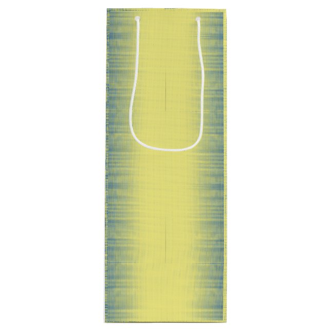 Pixel pattern 01.B.bw.Yellow BG Wine Gift Bag (Front)