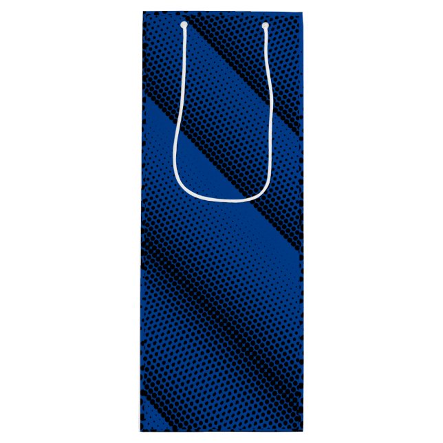 Pixel Pattern 08.B.w Blue BG Wine Gift Bag (Front)