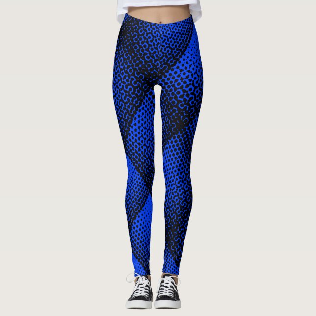 Pixel Pattern 08.B.wC BBlue BG Leggings (Front)