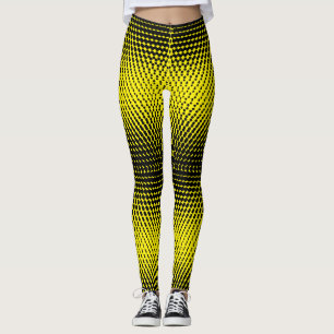 Pixel Pattern 09.B.w. BYellow BG Leggings