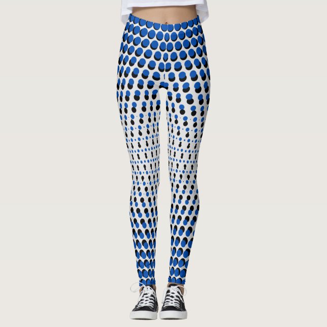 Pixel Pattern 09.BBLK.w OffWhite BG Leggings (Front)