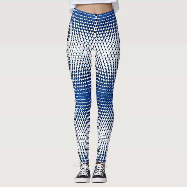 Pixel Pattern 09.BBLK.w White BG Leggings (Front)