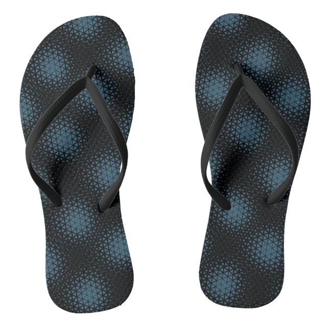 Pixel Pattern 10.B.bw Black BG Jandals (Footbed)