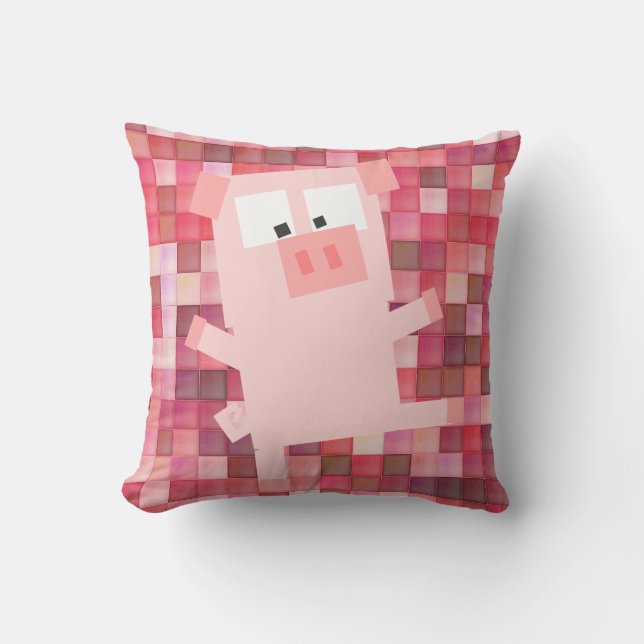 Pixel Pig Grade A Cotton Throw Pillow 16x16 (Front)