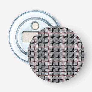 Pixel Plaid in Grey with Red Stripe Bottle Opener