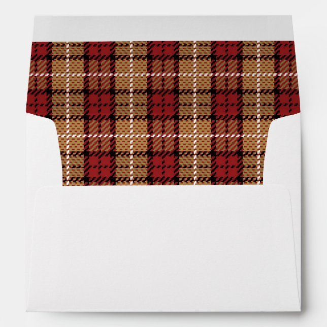 Pixel Plaid in Red and Gold Envelopes (Back (Bottom))