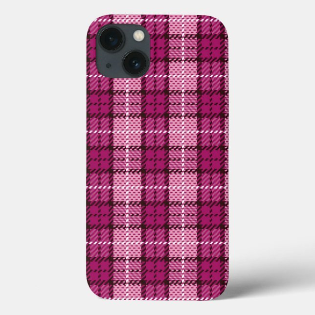 Pixel Plaid_Magenta-Black Case-Mate iPhone Case (Back)
