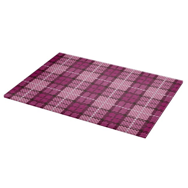Pixel Plaid_Magenta-Black Cutting Board (Corner)