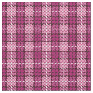 Pixel Plaid_Magenta-Black Fabric