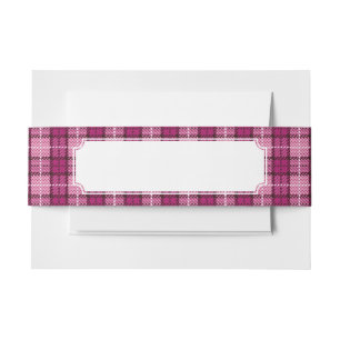 Pixel Plaid_Magenta-Black Invitation Belly Band