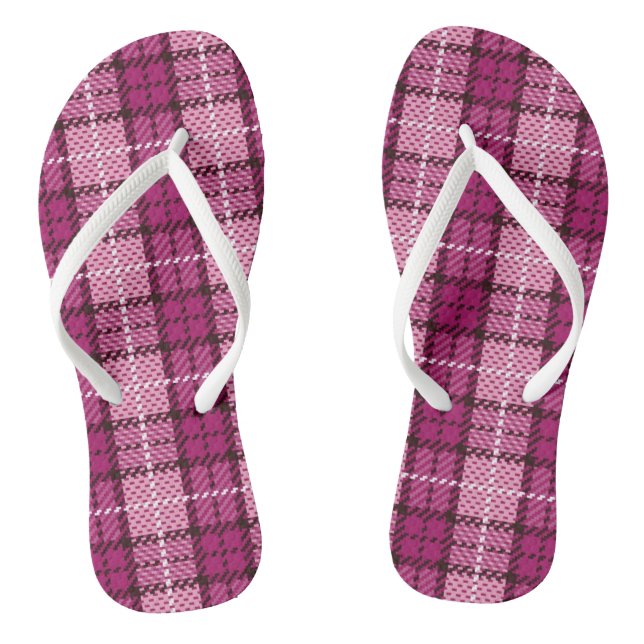 Pixel Plaid_Magenta-Black Jandals (Footbed)