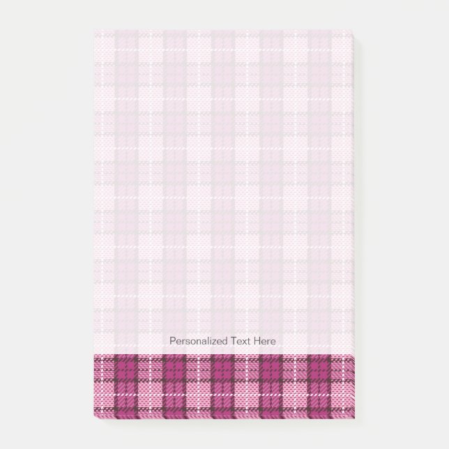 Pixel Plaid_Magenta-Black Post-it Notes (Front)