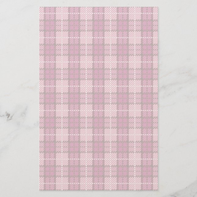 Pixel Plaid_Magenta-Black Stationery (Front)