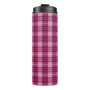 Pixel Plaid_Magenta-Black Thermal Tumbler