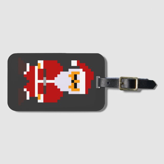 Pixel Pose Santa Claus Luggage Tag (Front Horizontal)