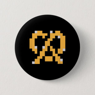 Pixel Pretzel 80s Video Game Easy Halloween Group  6 Cm Round Badge