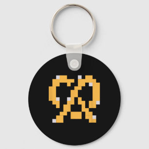 Pixel Pretzel 80s Video Game Easy Halloween Group  Key Ring