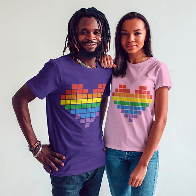 Pixel Pride Heart Tee: Love in Pixels T-Shirt (Creator Uploaded)