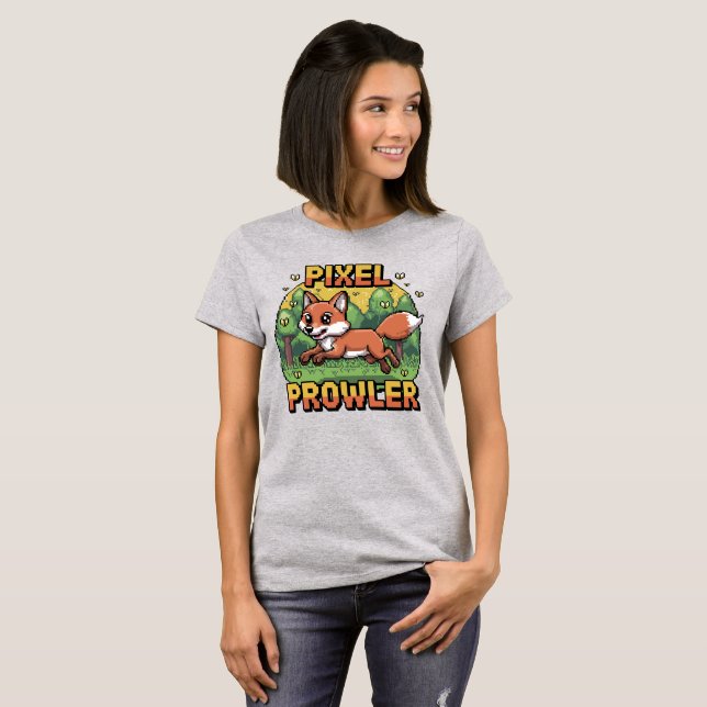 Pixel Prowler - 16-Bit Leaping Fox T-Shirt (Front Full)