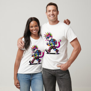 Pixel Punk Cat - 8-Bit Heart & Retro Style T-Shirt