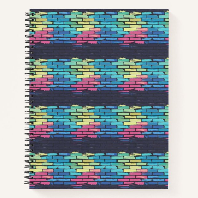 "Pixel Punk: Neon Mortar Mutiny" Notebook (Front)