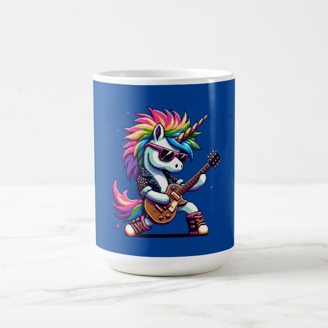 Pixel Punk Rock Unicorn Coffee Mug (Center)