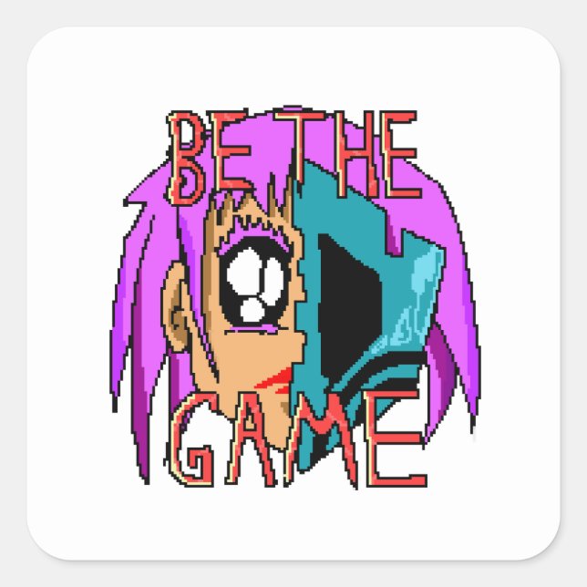 Pixel Rebel Zoe - 8-Bit Character Art Square Sticker (Front)