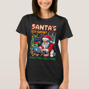 Pixel Rebooting Santa's Tech Support T-Shirt