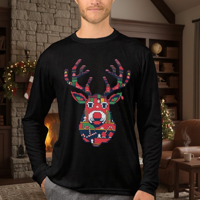 Pixel Reindeer Ugly Sweater Christmas Shirt (Creator Uploaded)