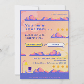 Pixel , Retro, Cute Graduation / Activity   Thank You Card
